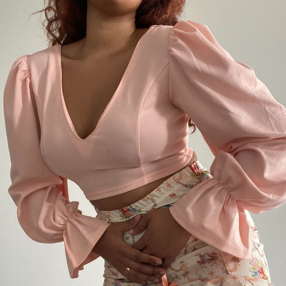 Sugar pink lace up back flowy blouse💖💖 - Picture 3 of 3